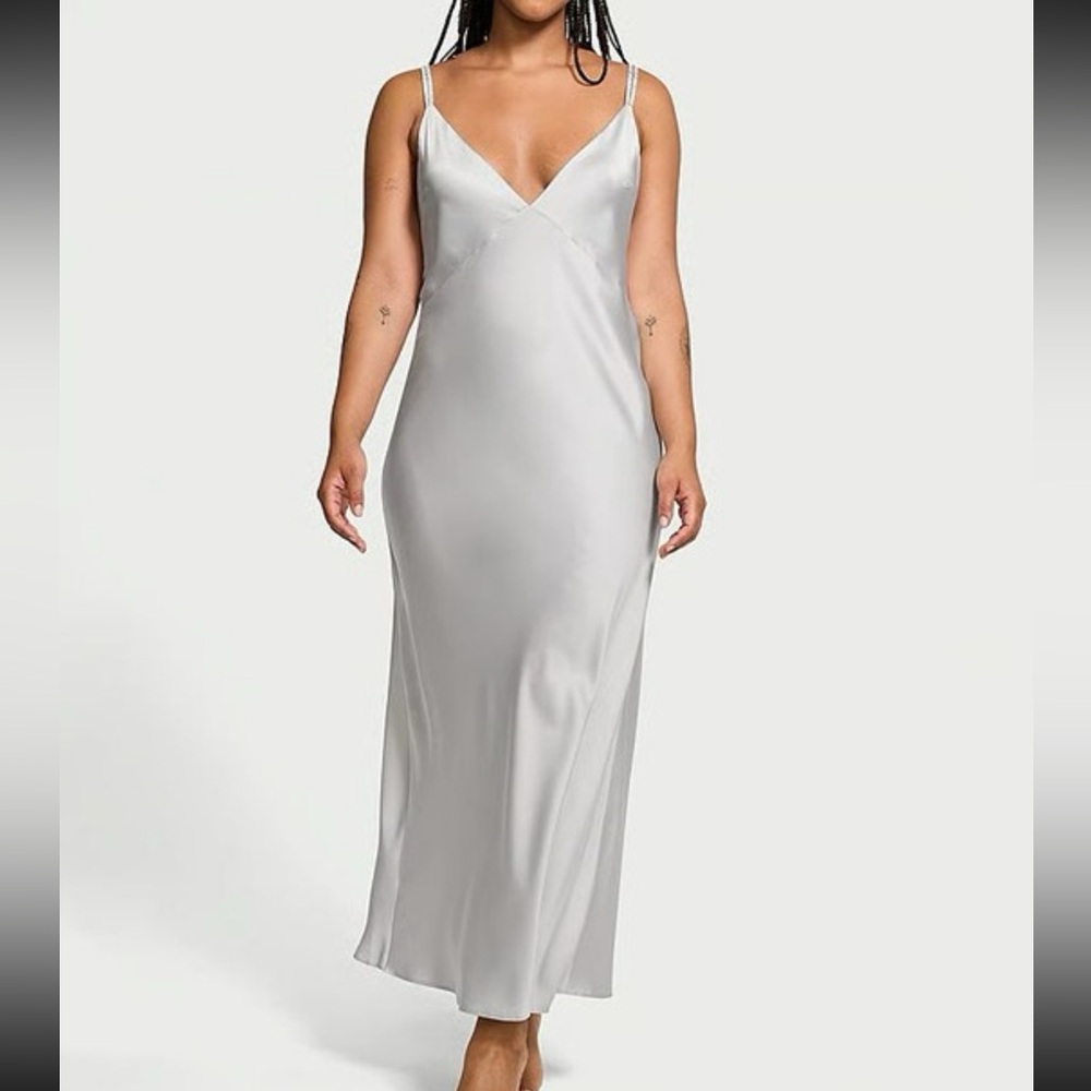 Victoria's Secret Silver Satin Chemise